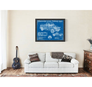 Cutler West 1951 Chevy 3100 Pickup - Blueprint Vintage Auto Print