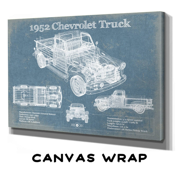 Cutler West 1952 Chevrolet Truck Blueprint Vintage Auto Print