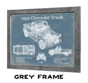36" x 24" / Greyson Frame Cutler West 1952 Chevrolet Truck Blueprint Vintage Auto Print