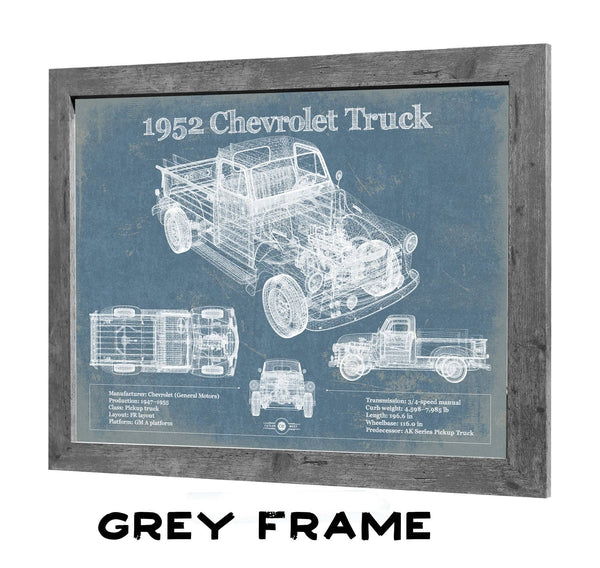 36" x 24" / Greyson Frame Cutler West 1952 Chevrolet Truck Blueprint Vintage Auto Print