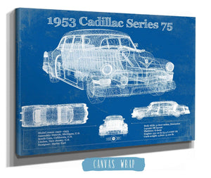Cutler West 1953 Cadillac Series 75 Vintage Blueprint Auto Print