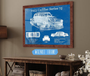 Cutler West 1953 Cadillac Series 75 Vintage Blueprint Auto Print