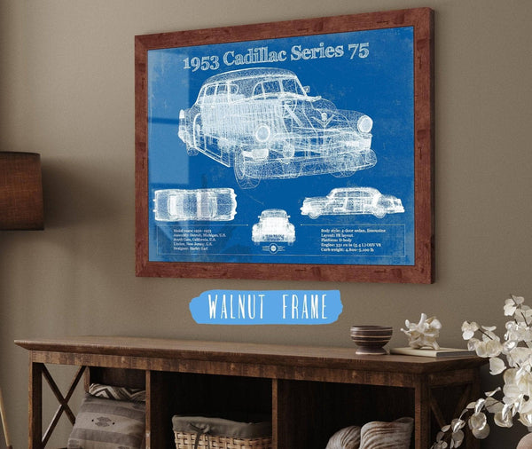 Cutler West 1953 Cadillac Series 75 Vintage Blueprint Auto Print