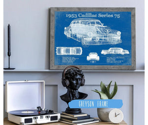 Cutler West 1953 Cadillac Series 75 Vintage Blueprint Auto Print