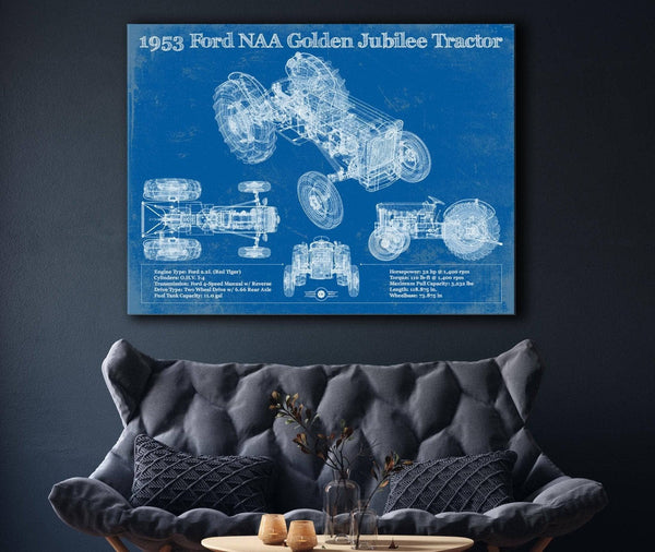 Cutler West 1953 Ford NAA Golden Jubilee Blueprint Vintage Tractor Patent Print