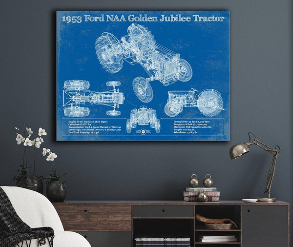 Cutler West 1953 Ford NAA Golden Jubilee Blueprint Vintage Tractor Patent Print