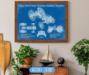 20" x 16" / Walnut Frame Cutler West 1953 Ford NAA Golden Jubilee Blueprint Vintage Tractor Patent Print