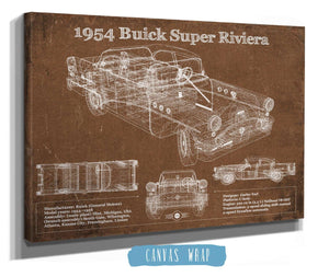 Cutler West 1954 Buick Super Riviera Vintage Blueprint Auto Print