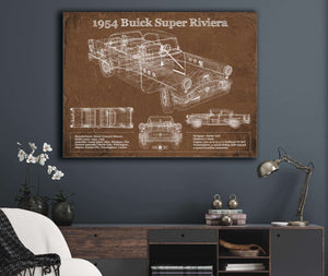 Cutler West 1954 Buick Super Riviera Vintage Blueprint Auto Print