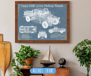 Cutler West 1954 GMC 3100 Pickup Truck Vintage Blueprint Auto Print