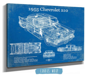 Cutler West 1955 Chevrolet 210 4 Door Sedan Vintage Blueprint Auto Print