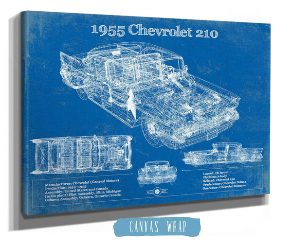 Cutler West 1955 Chevrolet 210 4 Door Sedan Vintage Blueprint Auto Print