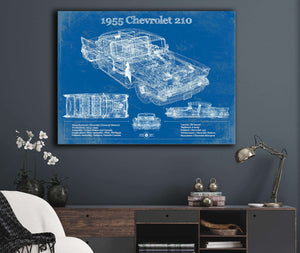Cutler West 1955 Chevrolet 210 4 Door Sedan Vintage Blueprint Auto Print