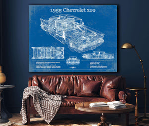 Cutler West 1955 Chevrolet 210 4 Door Sedan Vintage Blueprint Auto Print