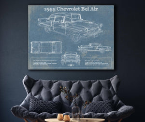 Cutler West 1955 Chevrolet Bel Air Blueprint Vintage Auto Print
