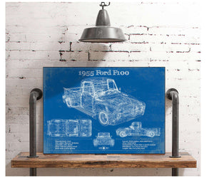 Cutler West 1955 Ford F100 Vintage Blueprint Auto Print
