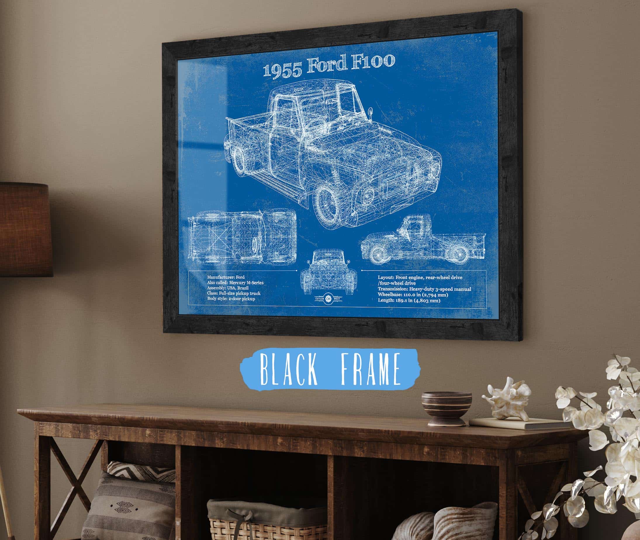 1955 Ford F100 Vintage Art by Cutler West