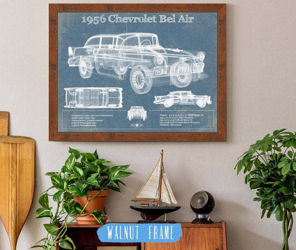 Cutler West 1956 Chevrolet Bel Air Blueprint Vintage Auto Print