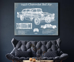 Cutler West 1956 Chevrolet Bel Air Blueprint Vintage Auto Print