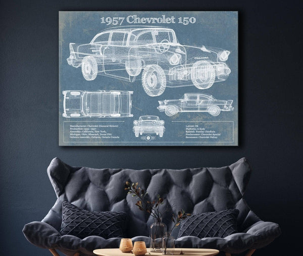 Cutler West 1957 Buick Century Taxi Blueprint Dark Color Vintage Auto Print