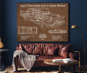 Cutler West 1957 Chevrolet 210 2 Door Sedan Vintage Blueprint Auto Print