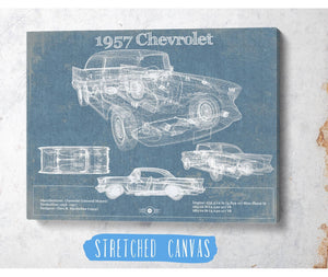 Cutler West 1957 Chevrolet Bel Air Sport Coupé Blueprint Vintage Auto Print