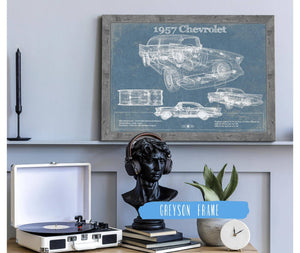 Cutler West 1957 Chevrolet Bel Air Sport Coupé Blueprint Vintage Auto Print