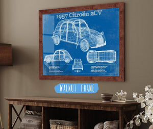 Cutler West 1957 Citroen 2Cv Vintage Blueprint Auto Print