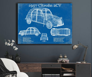 Cutler West 1957 Citroen 2Cv Vintage Blueprint Auto Print