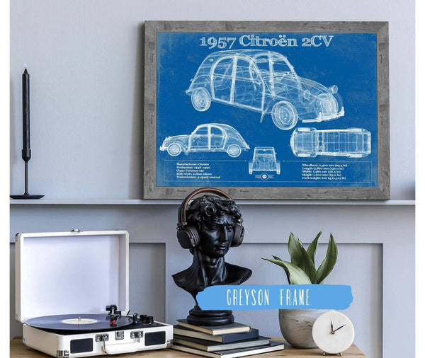 Cutler West 1957 Citroen 2Cv Vintage Blueprint Auto Print