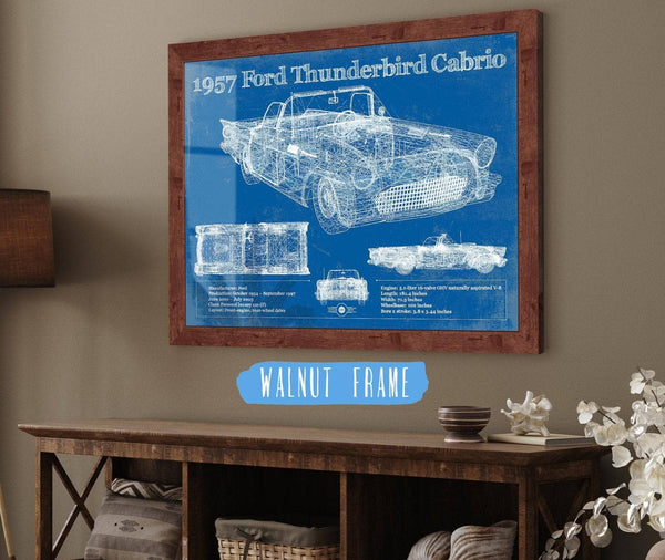 Cutler West 1957 Ford Thunderbird Cabrio Blueprint Vintage Auto Print