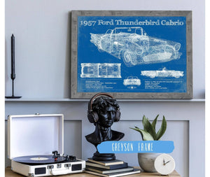 Cutler West 1957 Ford Thunderbird Cabrio Blueprint Vintage Auto Print