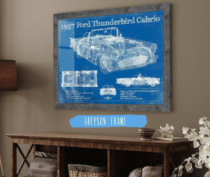 Cutler West 1957 Ford Thunderbird Cabrio Blueprint Vintage Auto Print