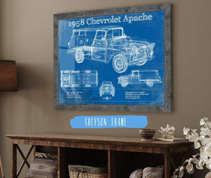 Cutler West 1958 Chevrolet 3100 Apache Panel Van Vintage Blueprint Auto Print