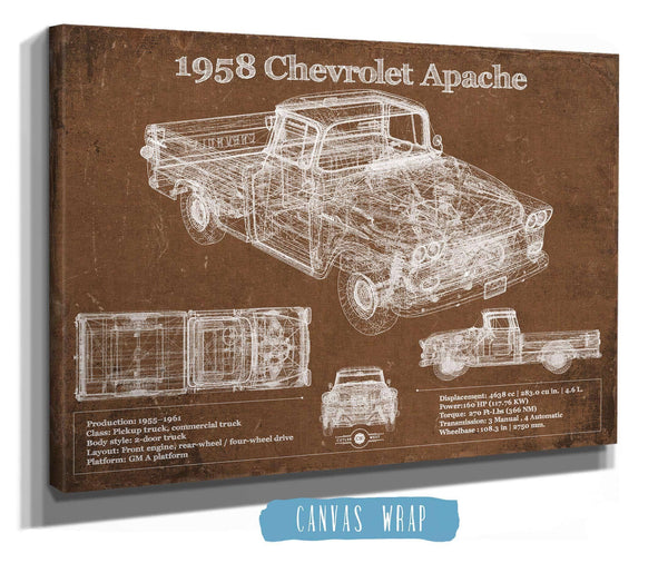 Cutler West 1958 Chevrolet Apache Vintage Blueprint Auto Print