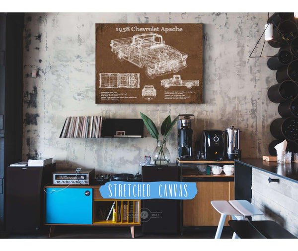 Cutler West 1958 Chevrolet Apache Vintage Blueprint Auto Print