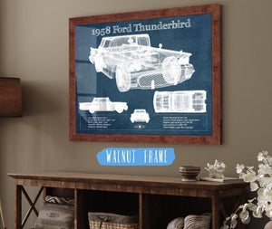 Cutler West 1958 Ford Thunderbird Vintage Blueprint Auto Print