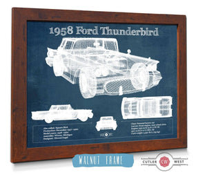 Cutler West 1958 Ford Thunderbird Vintage Blueprint Auto Print