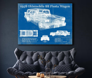 Cutler West 1958 Oldsmobile 88 Fiesta Wagon Vintage Blueprint Auto Print