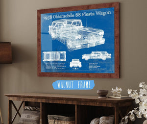 Cutler West 1958 Oldsmobile 88 Fiesta Wagon Vintage Blueprint Auto Print