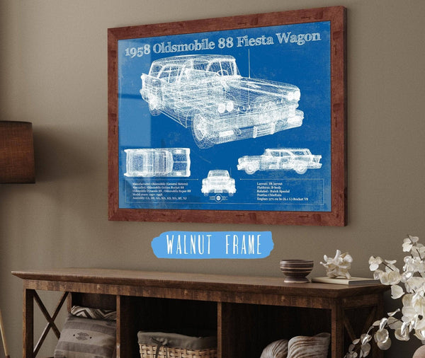 Cutler West 1958 Oldsmobile 88 Fiesta Wagon Vintage Blueprint Auto Print