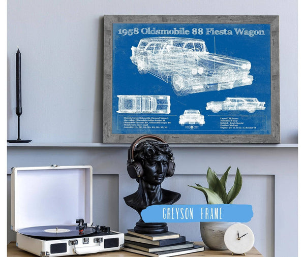 Cutler West 1958 Oldsmobile 88 Fiesta Wagon Vintage Blueprint Auto Print