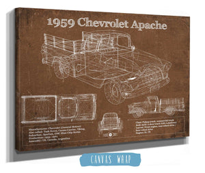 Cutler West 1959 Chevrolet Apache Fleetside Vintage Blueprint Auto Print