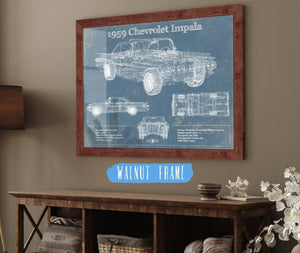 Cutler West 1959 Chevrolet Impala Blueprint Vintage Auto Print