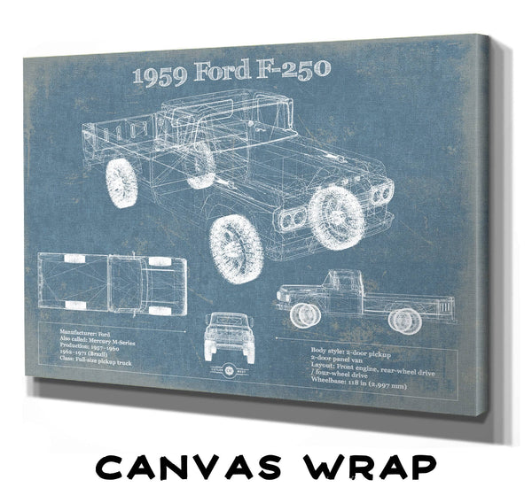 Cutler West 1959 Ford F-250 Vintage Blueprint Auto Print