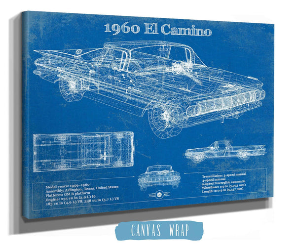 Cutler West 1960 Chevrolet El Camino Vintage Blueprint Auto Print