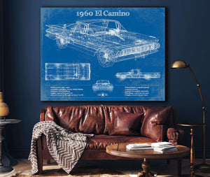 Cutler West 1960 Chevrolet El Camino Vintage Blueprint Auto Print