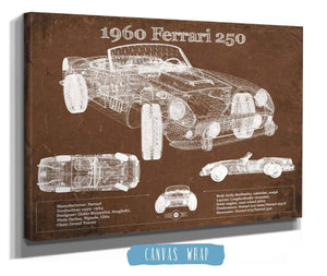 Cutler West 1960 Ferrari 250 Vintage Blueprint Auto Print
