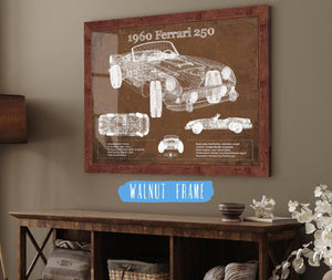 Cutler West 1960 Ferrari 250 Vintage Blueprint Auto Print