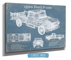 Cutler West 1960 Ford F-100 Blueprint Vintage Auto Print